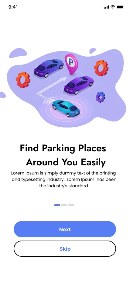 Onboarding: Find parking places around you easily