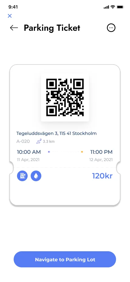 Parking ticket with QR code
